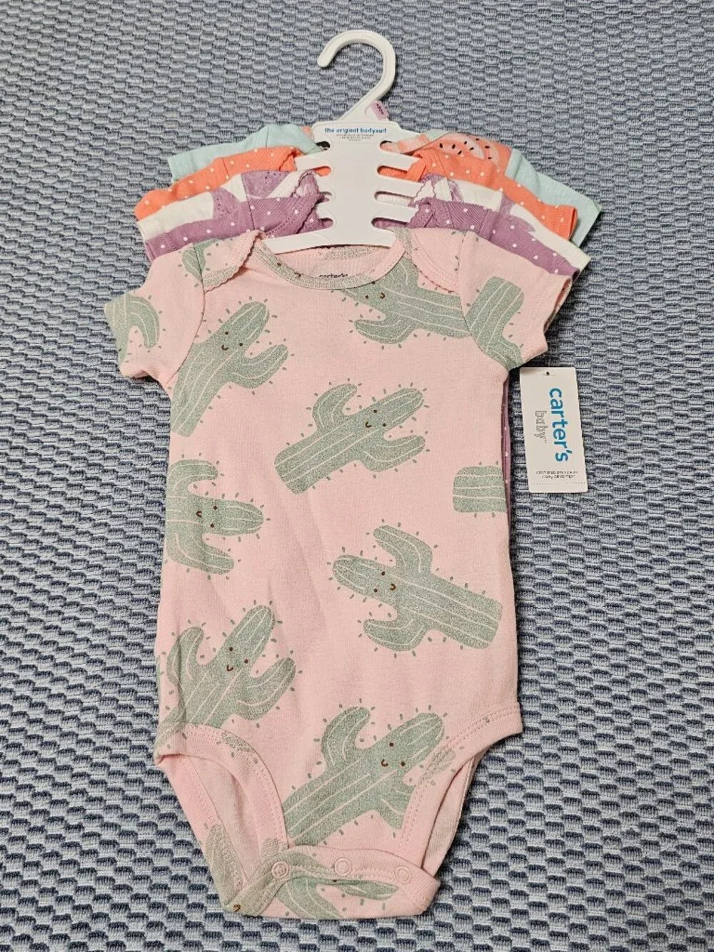 Carter's Baby 5 PCS Multi-Print Short-Sleeve  Bodysuit Baby Girl - 9 Months NEW